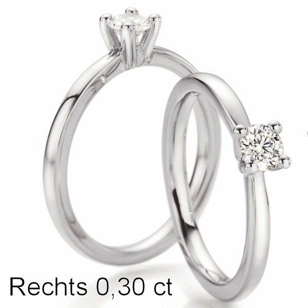 Weissgold Ring Solitaire 0,300 ct